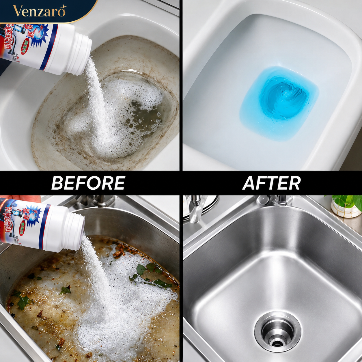 POWERFUL DRAIN & SINK CLEANER POWDER (PACK OF 4)