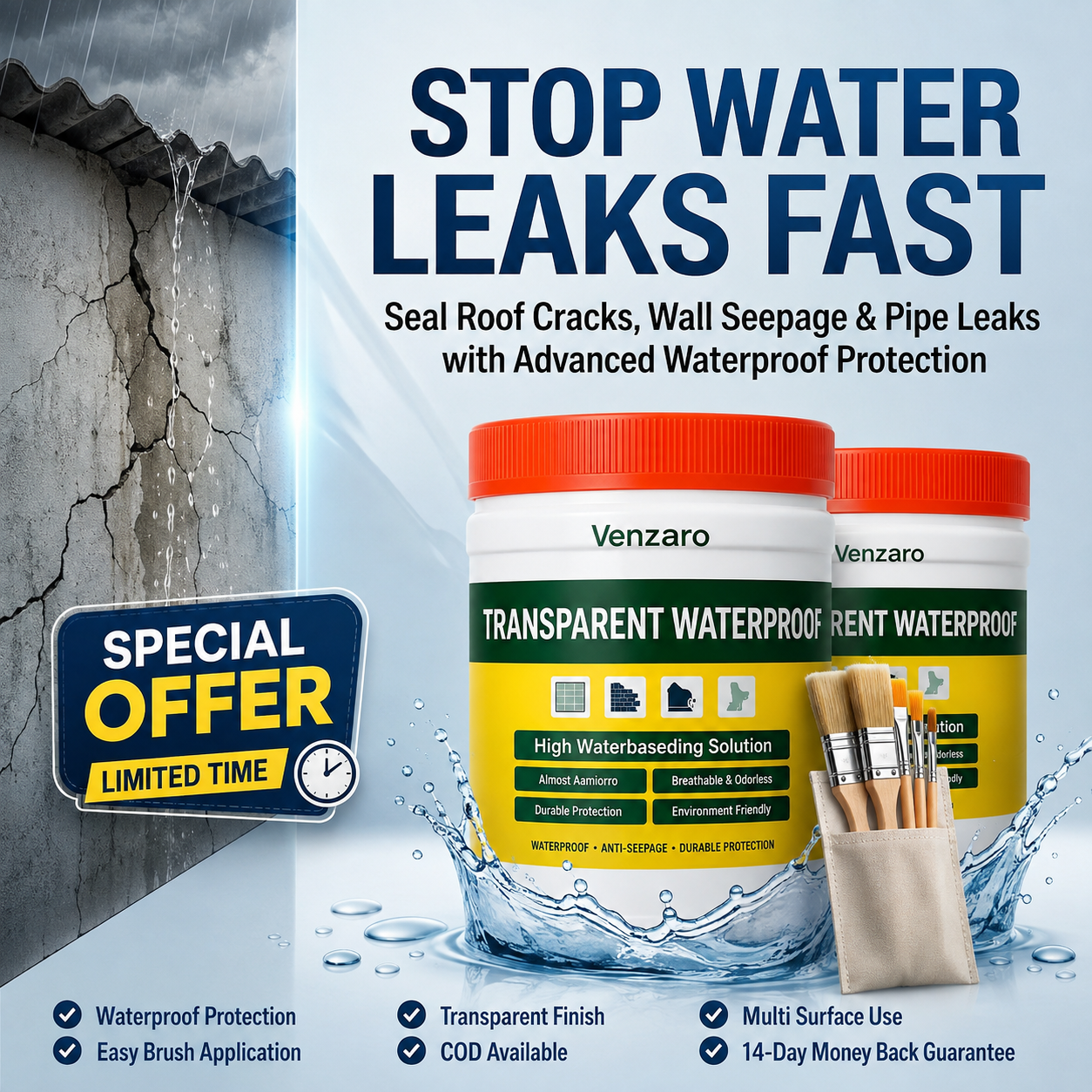 Transparent Waterproof Sealant (Pack Of 2)