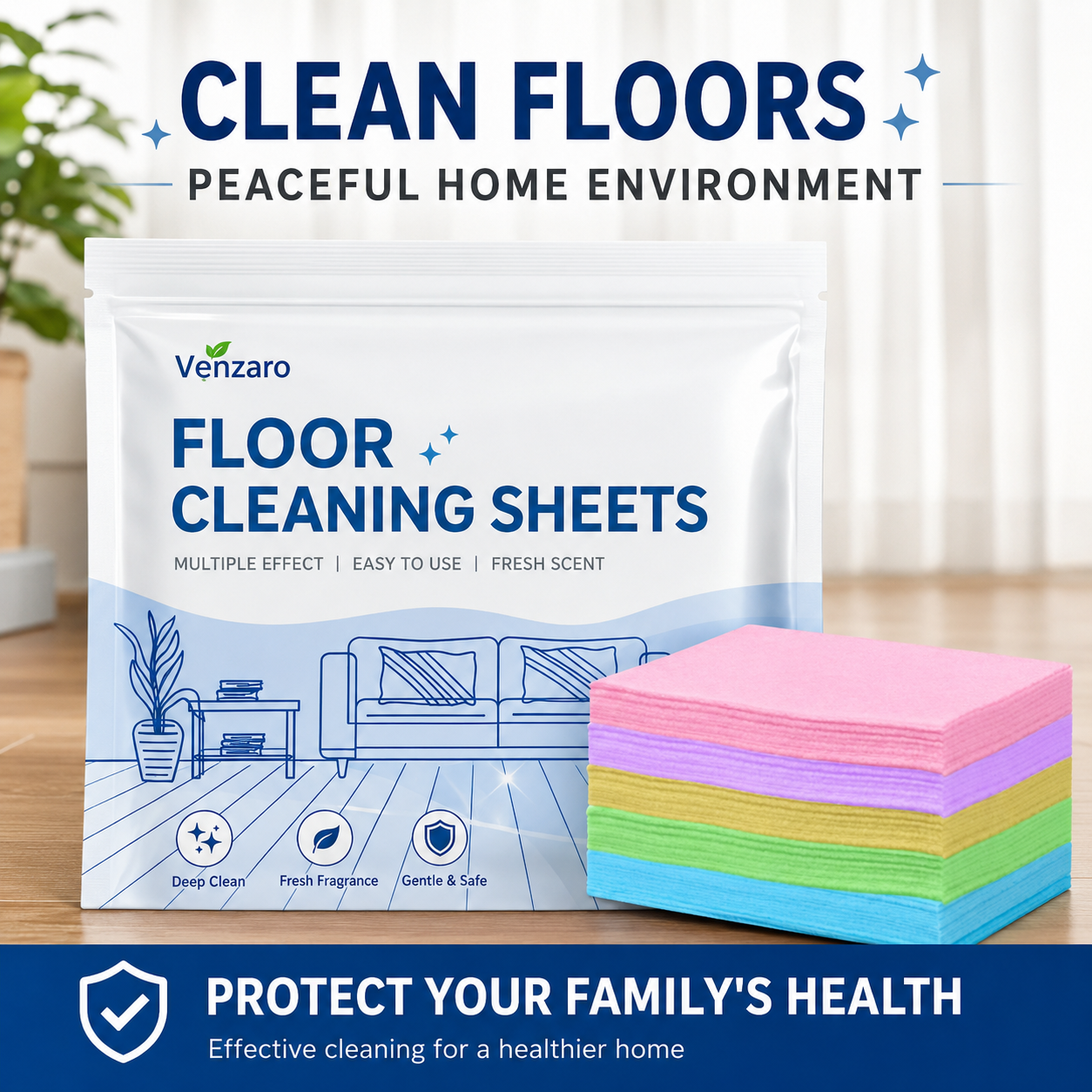 Multi-Effect Floor Cleaning Sheets